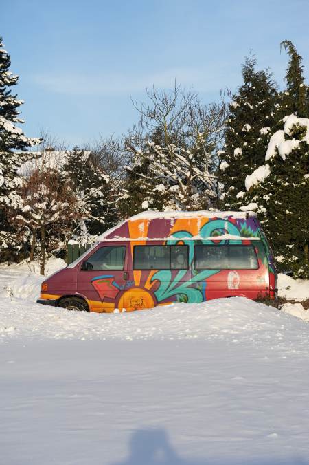Bulli im Schnee